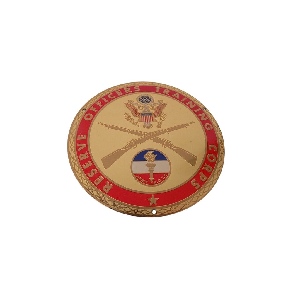 ROTC Reserve Officers Training Corps brass plaque or license plate topper
